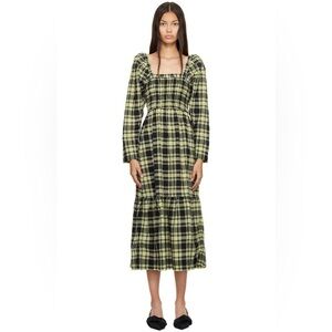 GANNI Checkered Maxi Dress size 42